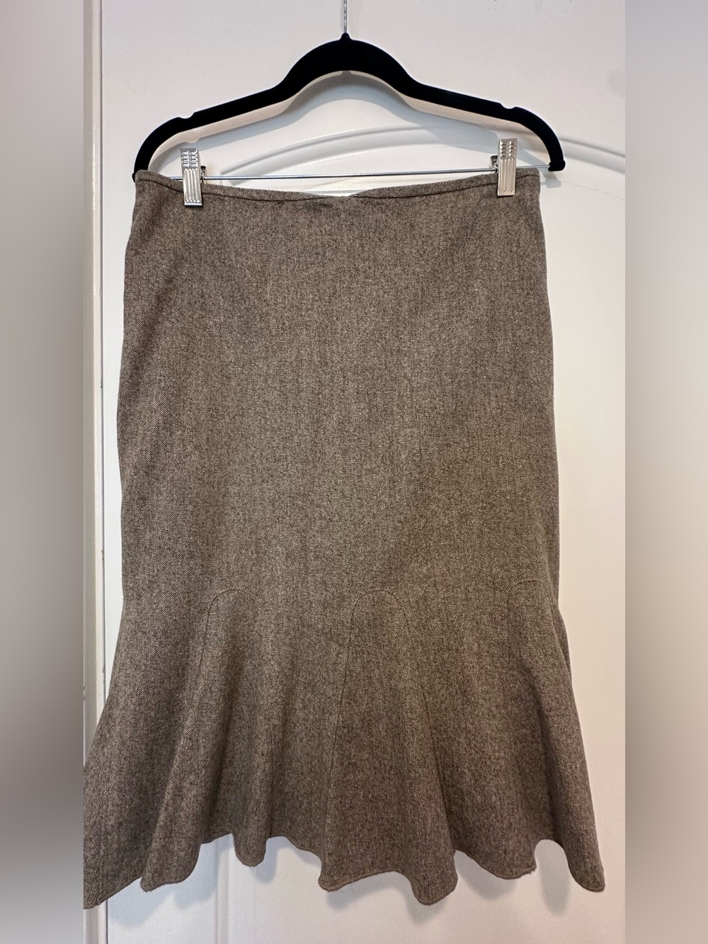 Ann Taylor Taupe Flared-Hem A-Line Skirt